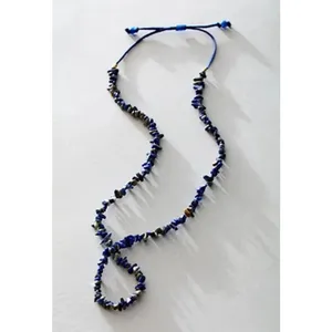 Free People Single strand Beaded Necklace NWT Navy thumbnail 2