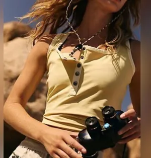 Free People New Flow Henley Tank in Fresh Mango Size S thumbnail 2