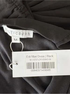 Baltic Born - NWT Esti Black Chiffon Maxi Wedding Dress Sz M thumbnail 7