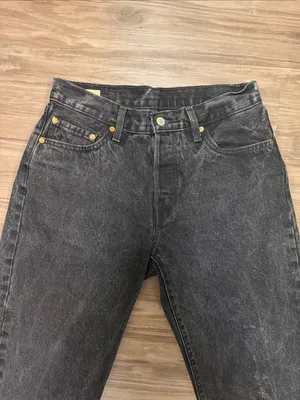 Levi's Premium 501 90s Jeans 28 Fits 29x28 Static Black Noise Grunge $98 thumbnail 3