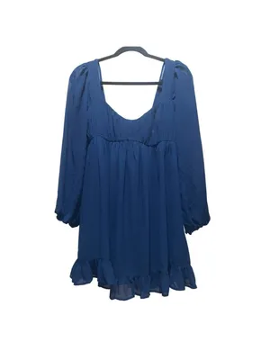 Abercrombie & Fitch Blue Mini Dress Long Sleeve Babydoll Ruffle Hem MP Fairycore thumbnail 3