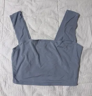 Reformation Jeans Blue Crop Tank Top Women Small Square Neckline thumbnail 1