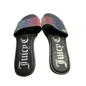 Juicy Couture Bling Slides Sandals Size 7 Rainbow‎ Rhinestone Shiny #S22-1 thumbnail 4