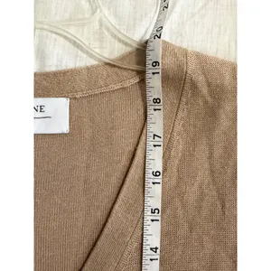 La Ligne Cardigan Women Size S Tan Black Striped Linen Cropped V-Neck thumbnail 8