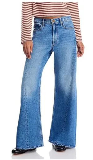 MOTHER Lil Lemon Twist Sneak High Waist Wide Leg Jeans Size 28 thumbnail 1