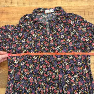 Natural Life Ditsy Floral Shirt Dress M Cottage Crochet Lace Trim Pockets Swing thumbnail 11