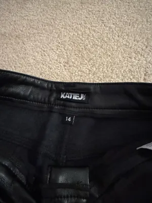 Katie J NYC leather jeans Black Size 14 thumbnail 2