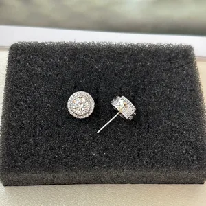 10mm CZ Stud Earrings for Men Women Streetwear Hip Hop Punk Unisex Earrings thumbnail 4