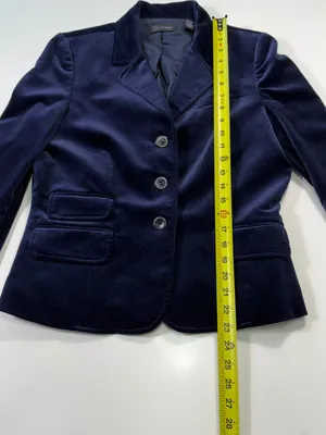 Context Tailored Velvet Blazer in Dark Blue Size 10 NWOT thumbnail 3
