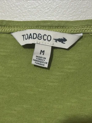 TOAD & CO Marley Short Sleeve V Tee M 17.5” p2p Huckleberry $55 Retail NWOT thumbnail 4