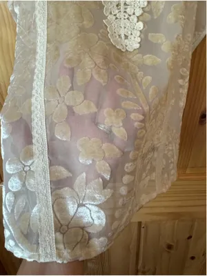 Vanilla Star Floral Mesh and Crochet Sheer Tank Top size medium thumbnail 5
