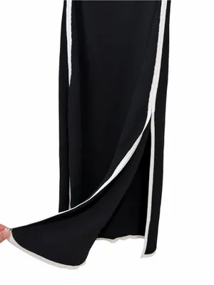 DISSH Binding Black Long Sleeve Knit Maxi Dress Size Large NWT thumbnail 8