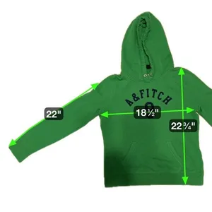 Abercrombie & Fitch Green Logo Hoodie Womens L Y2K Preppy Sweatshirt thumbnail 8