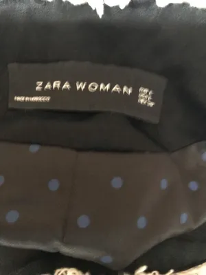 ZARA Black and White Tweed Jacket Blazer Sz L thumbnail 8