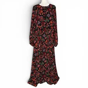 Floral Maxi Dress 2XL‎ Cottagecore Peasant Folklore Semi Sheer Long Sleeve Lined thumbnail 3
