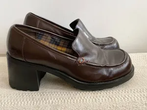 VTG Y2K Somethin Else By Skechers Chunky Brown Loafers Librarian Academia thumbnail 1