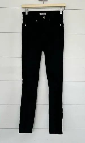 Good American Women’s 0/25 Black Faux Suede Good Legs Pants Jeans thumbnail 1