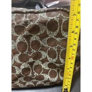 Coach F33504 Taxi Zip Top Tote In Signature Coated Canvas Women Bag Brown thumbnail 14