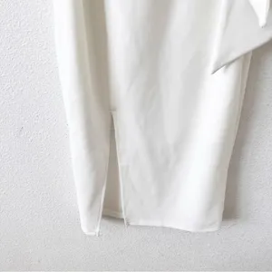Hello Molly Taking it Back One Shoulder Cutout Bridal Bodycon Dress in White thumbnail 5