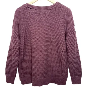 Abercrombie & Fitch Burgundy Red Ribbed Knit Crewneck Long Sleeve Sweater Size L thumbnail 2
