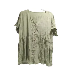JayGate Women’s Babydoll Peplum Blouse XXL NWT Light Green V-Neck Button Down thumbnail 5