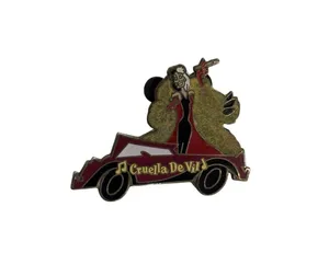Y2K Cruella De Vil Smoking Cigarette Red Car Disney Store Pin Vintage Disney Pin thumbnail 1