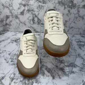 Everlane The ReLeather Tennis Shoes Size 8 Ivory Off White Taupe Leather Sneaker thumbnail 3
