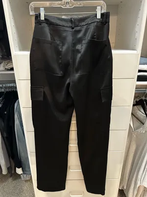 ZARA Satin Cargo Pants Black thumbnail 7
