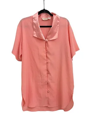 Vintage Victoria's Secret Front Button Satin Loungewear Night Shirt Small thumbnail 1