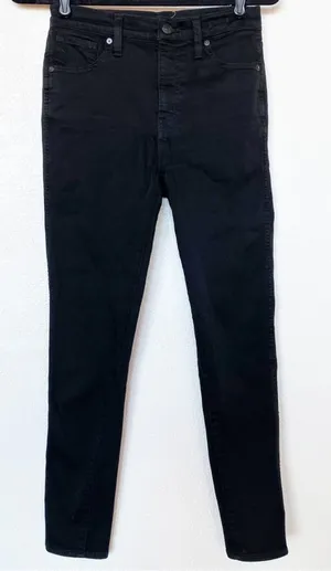 Madewell 10" High Rise Skinny Jeans Black Size 27 thumbnail 1