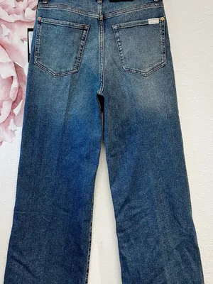 7 For All Mankind Ultra Hi Rise Wide Leg Jo Petite New With Tags Sea Level 28 thumbnail 12