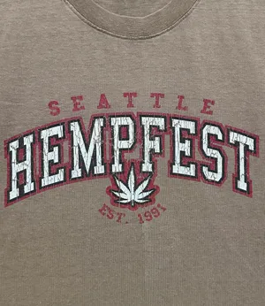 Seattle Hempfest Vintage Style Tan Graphic Shirt thumbnail 4