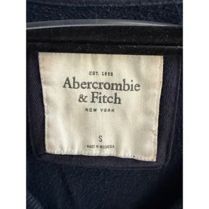 Abercrombie & Fitch Navy Blue Cropped Graphic Logo Sweatshirt Womens Small thumbnail 3