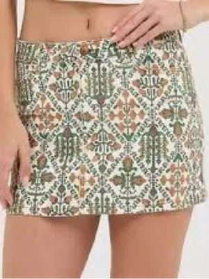 Free People x Wrangler Patterned Mini Skirt thumbnail 1