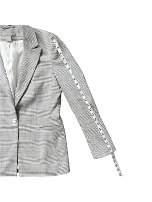 H&M Glen Plaid Single Button Notch Lapel Suit Jacket Lined Blazer Size Small thumbnail 9