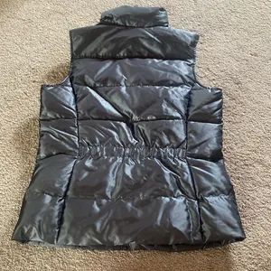 LANDS' END PS (6-8) Slate Shimmer 600 Fill Power Down Feather Vest SMALL 6-8 thumbnail 2