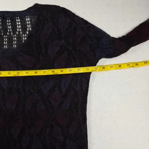 Free People Dark Berry Ombre Jacquard Knit Tunic Sweater Women’s M thumbnail 6