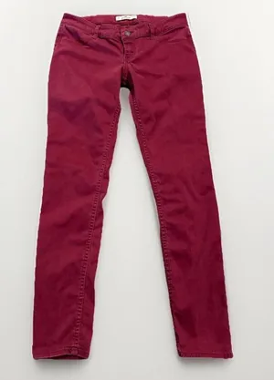 Hollister Jeans Womens 5R 27 Low Rise Skinny Pants Red Burgundy Stretch Y2K thumbnail 1