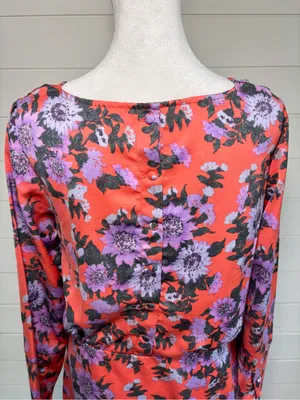 Free‎ People Coral Dress with Purple Floral Print thumbnail 6