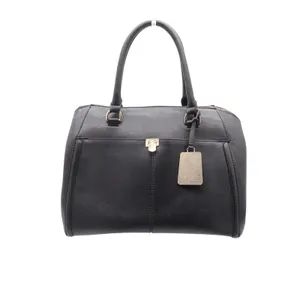 Target Black Faux Leather Satchel Crossbody Handbag Gold Hardware thumbnail 2