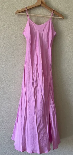 Zara Slip Maxi Dress Featuring Adjustable Straps, Side Leg Slit thumbnail 1