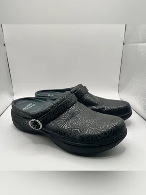 DANSKO Allison slip on EUR 39 US 8.5 Black Tooled Leather Clog Shoes thumbnail 10