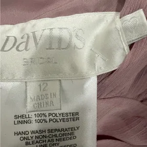 NWT David’s Bridal Formal Mauve Chiffon Ruched Strapless Size 12 Mini Dress thumbnail 3