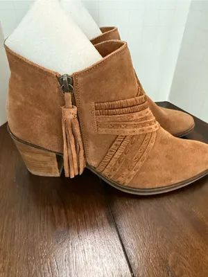 Women’s Naughty Monkey Noah Leather Ankle Bootie, Tan, Size 9.5 thumbnail 3