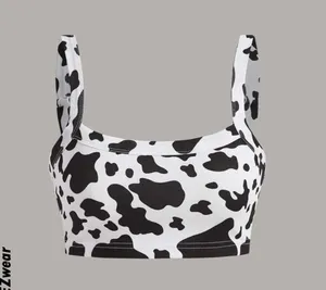 SheIn Cow Print Crop Top thumbnail 2