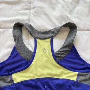 MPG Sport Tank Top Womens Large Blue‎ Built-In Bra Stretch Activewear Yoga Gym thumbnail 8