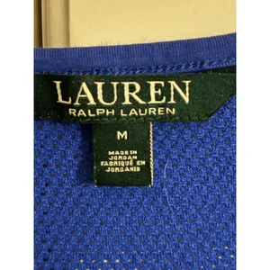 LAUREN Ralph Lauren Womens Blue Textured Knit 3/4 Sleeve Top‎ M thumbnail 3