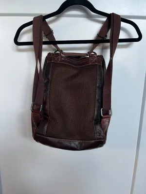 Unisex Brown Leather Backpack/Crossbody thumbnail 2