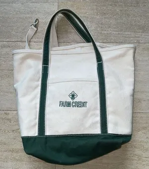 RESTORATION HARDWARE BOAT & TOTE‎ BEIGE Green CANVAS Large Logo thumbnail 1