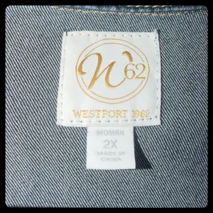 Westport 1962 Denim Vest Womens 2X Blue Button Up Stretch Casual Jacket thumbnail 2